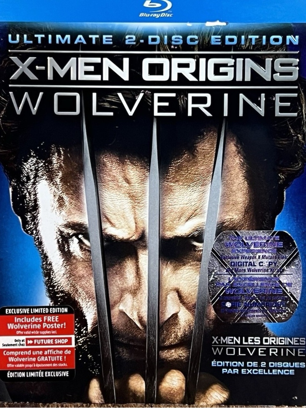 X-Men Origins: Wolverine blu ray